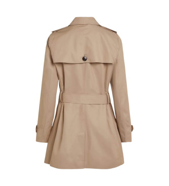 Tommy Hilfiger Gabardina De Botonadura Sencilla Beige