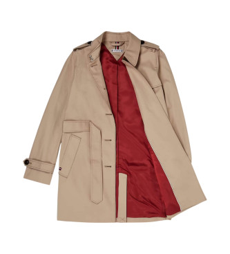 Tommy Hilfiger Beigefarbener einreihiger Trenchcoat