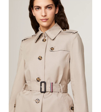 Tommy Hilfiger Taupe Heritage Einreihiger Trenchcoat