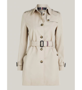 Tommy Hilfiger Taupe Heritage Einreihiger Trenchcoat