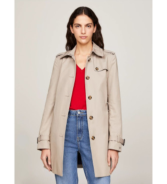 Tommy Hilfiger Trench-coat taupe Heritage à simple boutonnage