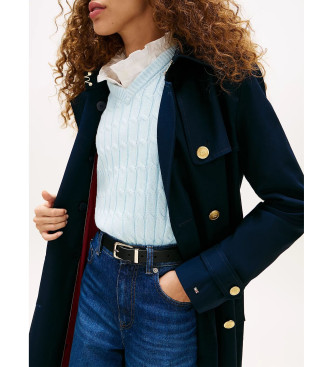 Tommy Hilfiger Gabardina slim con botones dorados marino
