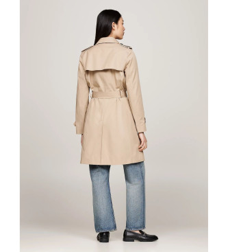 Tommy Hilfiger Beige vattenavvisande trenchcoat med smal passform