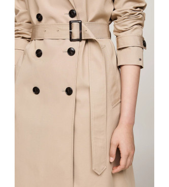 Tommy Hilfiger Beige water-repellent slim fit trench coat