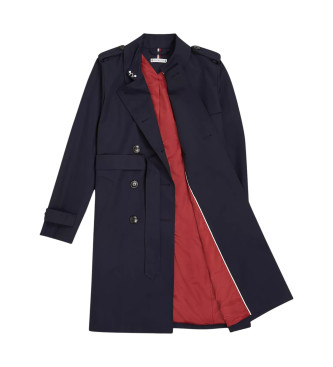 Tommy Hilfiger Gabardina slim repelente al agua marino