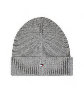 Tommy Hilfiger Bonnet gris en cachemire avec logo