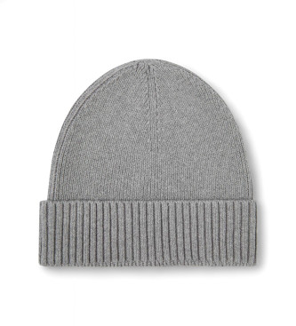 Tommy Hilfiger Bonnet gris en cachemire avec logo