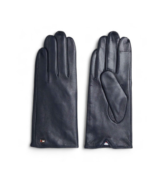 Tommy Hilfiger Guantes Essential de piel con logo esmaltado marino