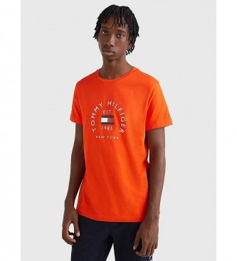 Tommy Hilfiger T-shirt arancione Hilfiger Flag Arch