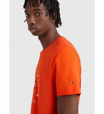 Tommy Hilfiger T-shirt arancione Hilfiger Flag Arch
