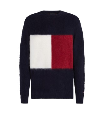 Tommy Hilfiger Sweter z mieszanki alpaki w kolorze granatowym