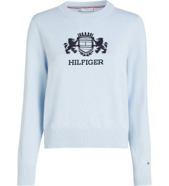 Tommy Hilfiger Niebieski sweter z okrągłym dekoltem