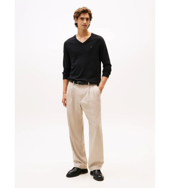 Tommy Hilfiger Maglione nero in cashmere con scollo a V
