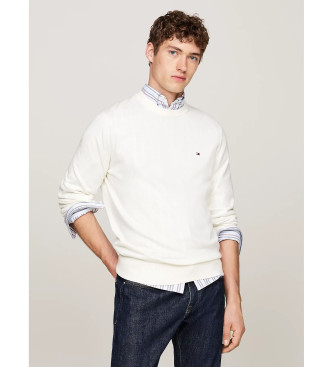 Tommy Hilfiger Jersey de cuello redondo con cachemira blanco