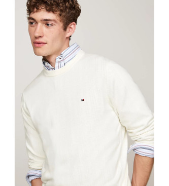 Tommy Hilfiger Jersey de cuello redondo con cachemira blanco