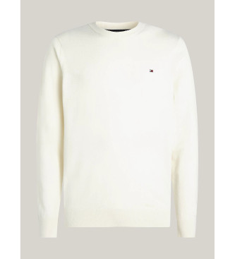 Tommy Hilfiger Kaschmir-Pullover mit Rundhalsausschnitt wei