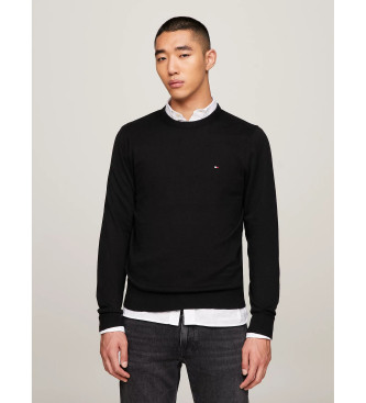 Tommy Hilfiger Jersey de cuello redondo con cachemira negro