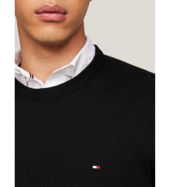 Tommy Hilfiger Jersey de cuello redondo con cachemira negro