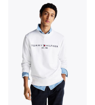 Tommy Hilfiger Sweter z dekoltem w szpic i białym haftowanym logo