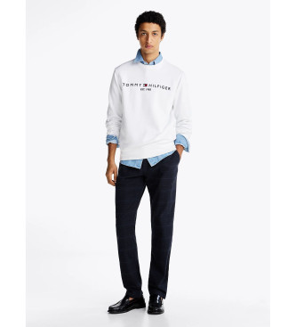 Tommy Hilfiger Sweter z dekoltem w szpic i białym haftowanym logo