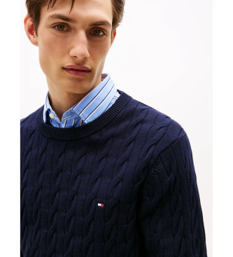 Tommy Hilfiger Pull en maille avec logo brod marine