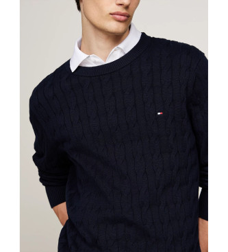 Tommy Hilfiger Pull en maille avec logo brod marine