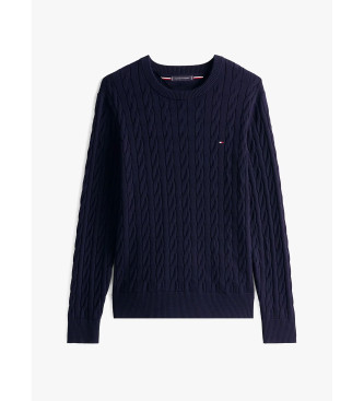 Tommy Hilfiger Pull en maille avec logo brod marine