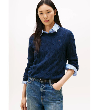 Tommy Hilfiger Gebreide trui van zachte marinewol