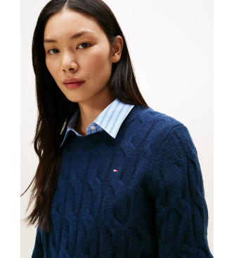 Tommy Hilfiger Gebreide trui van zachte marinewol