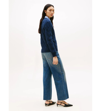 Tommy Hilfiger Gebreide trui van zachte marinewol