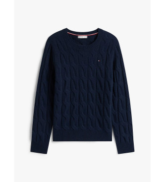 Tommy Hilfiger Gebreide trui van zachte marinewol