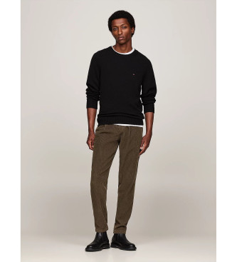 Tommy Hilfiger Pure wool jumper with round neck, black