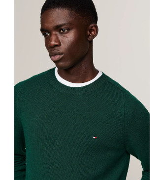 Tommy Hilfiger Maglia in pura lana con girocollo verde