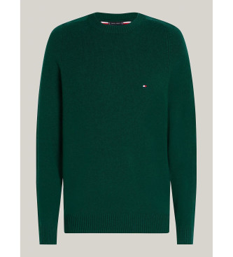 Tommy Hilfiger Maglia in pura lana con girocollo verde