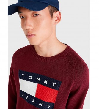 Tommy Hilfiger Pull en pur coton biologique avec logo marron