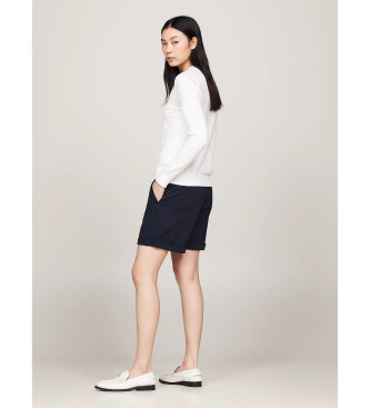 Tommy Hilfiger Pull  col en V Heritage blanc