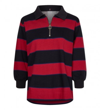 Tommy Hilfiger Jersey Zip Rugby marino, rojo