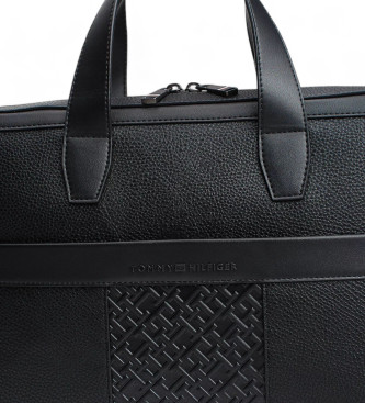 Tommy Hilfiger Valigetta per laptop con monogramma nero