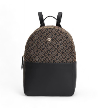 Tommy Hilfiger Zwarte jacquard TH rugzak met monogram