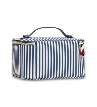 Tommy Hilfiger Blauw gestreepte toilettas