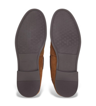 Tommy Hilfiger Bruine leren bootschoenen met flexibele zolen