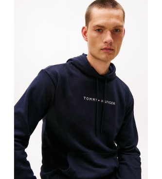 Tommy Hilfiger Originelles Kapuzensweatshirt mit marineblauem Logo