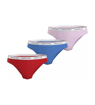 Tommy Hilfiger Set 3 slips Premium Essential rood, roze, blauw