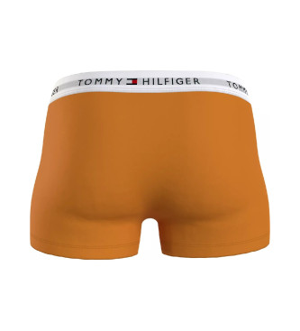 Tommy Hilfiger Pack 3 Boxer Essential con scritta senape, blu scuro, verde