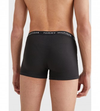 Tommy Hilfiger 3 Packs de boxers com logtipo Trunk Essentials preto, cinzento e branco