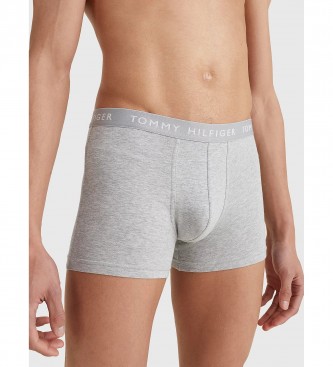 Tommy Hilfiger 3 Packs de boxers com logtipo Trunk Essentials preto, cinzento e branco