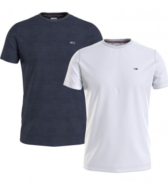 Tommy Hilfiger Confezione da 2 T-shirt slim fit bianche e blu navy