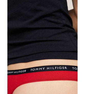 Tommy Hilfiger Paket 3 tangic z logotipom na pasu bele, črne in rdeče barve