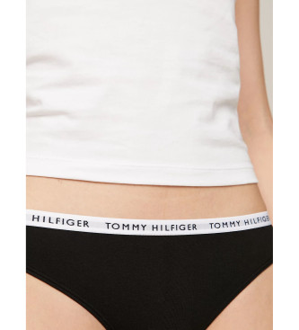 Tommy Hilfiger Pack of 3 thongs with logo on waistband black