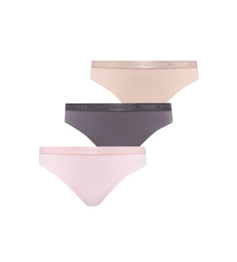 Tommy Hilfiger Pack of 3 thongs pink, grey, beige